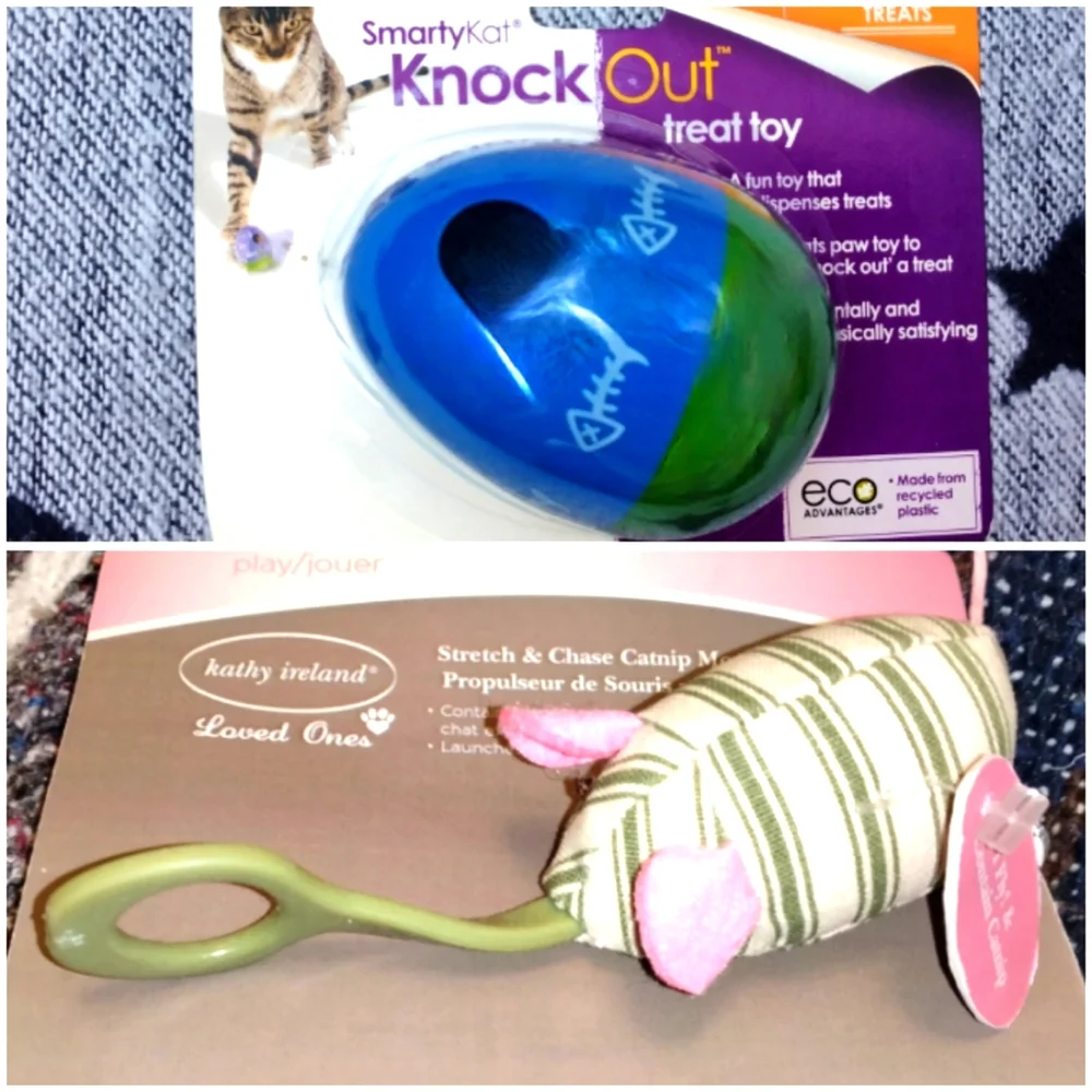 Cute Cat Toy bundle: RARE Kathy Ireland Catnip Mouse Launcher & Smarty Kat